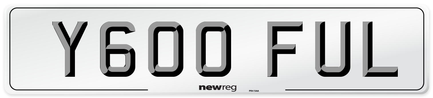 Y600 FUL Number Plate from New Reg